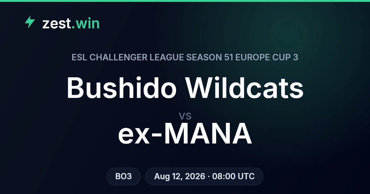 Bushido Wildcats vs ex-MANA: ESL Challenger League Season 51 Europe Cup 3 Preview