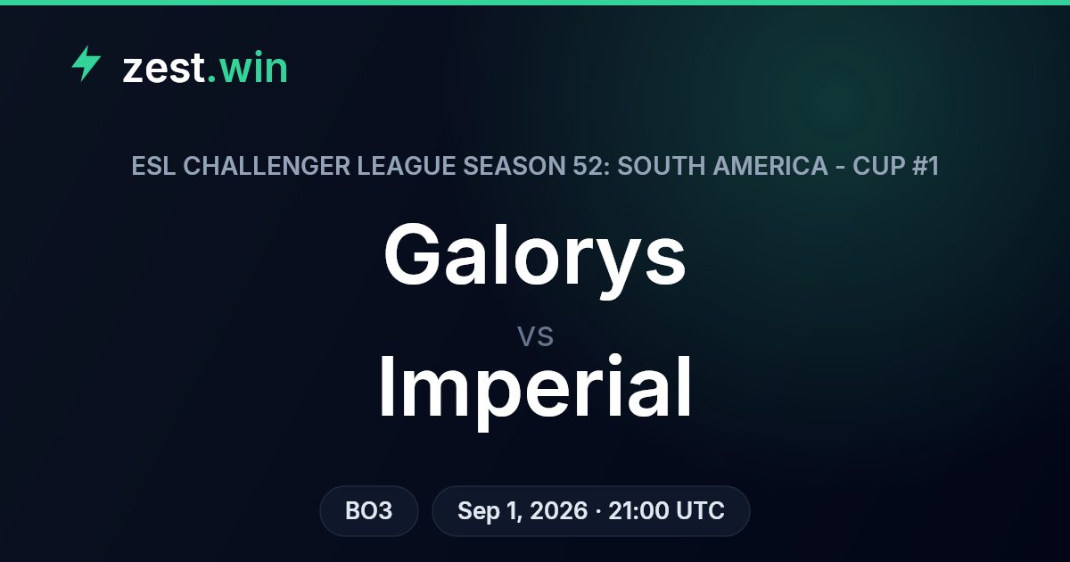 Galorys vs Imperial Prediction — ESL Challenger League S52 Cup #1