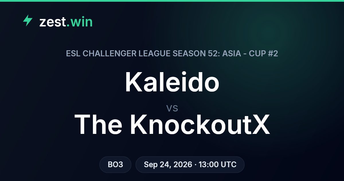 Kaleido vs The KnockoutX Prediction — ESL Challenger League Asia