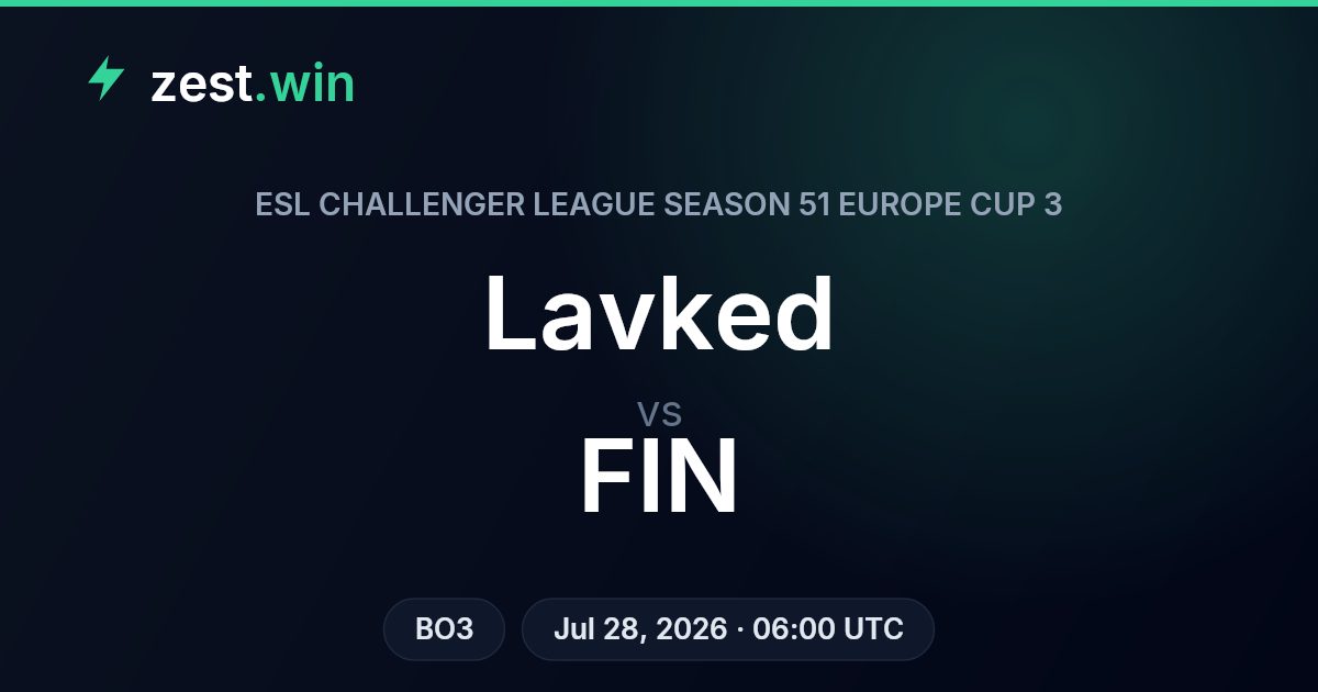 Lavked vs FIN: ESL Challenger League Season 51 Europe Cup 3 Preview