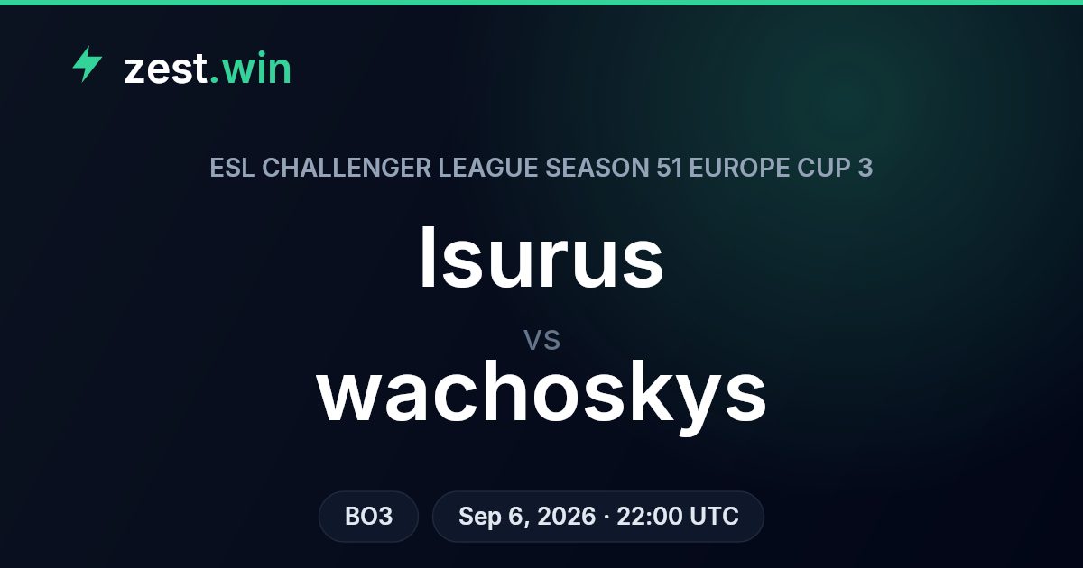 Isurus vs wachoskys Prediction — ECL S51 Europe Cup 3