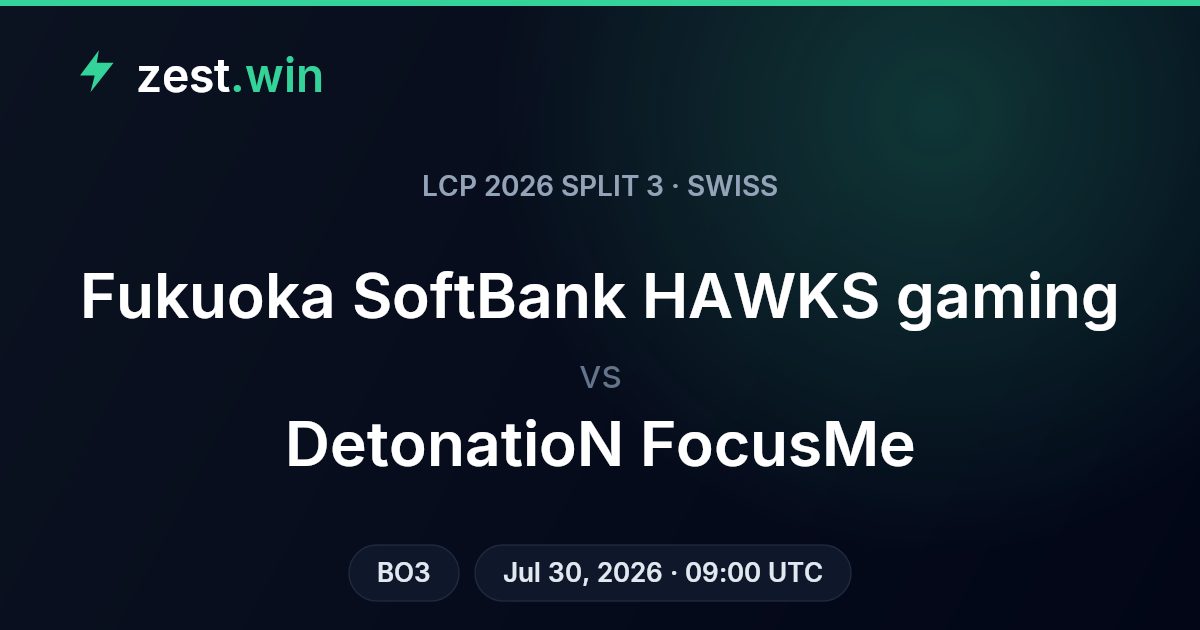 Fukuoka SoftBank HAWKS vs DetonatioN FocusMe: LCP Swiss Prediction