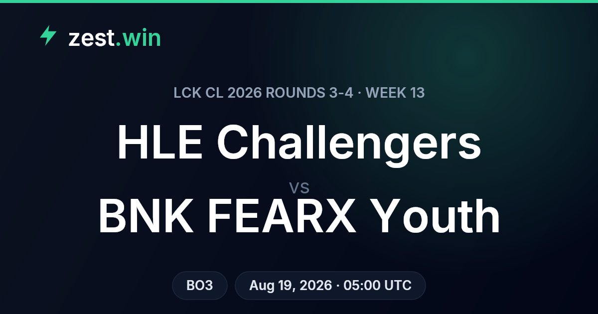 HLE Challengers vs BNK FEARX Youth – LCK CL 2026 Week 13 Match Prediction