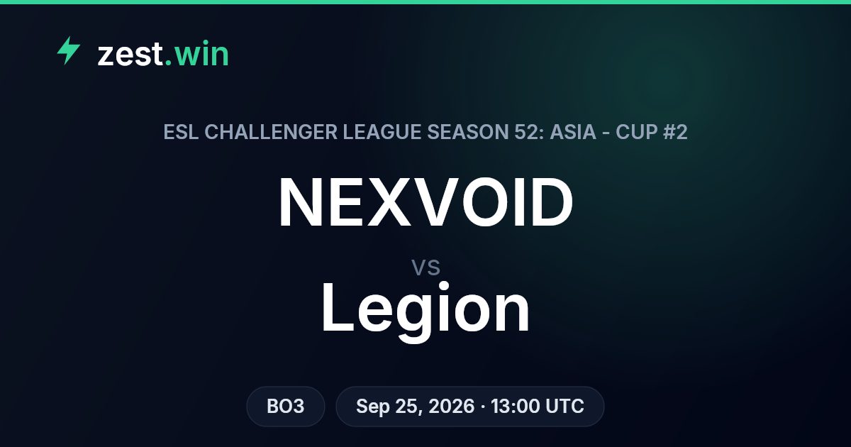 NEXVOID vs Legion Prediction — ESL Challenger League Asia