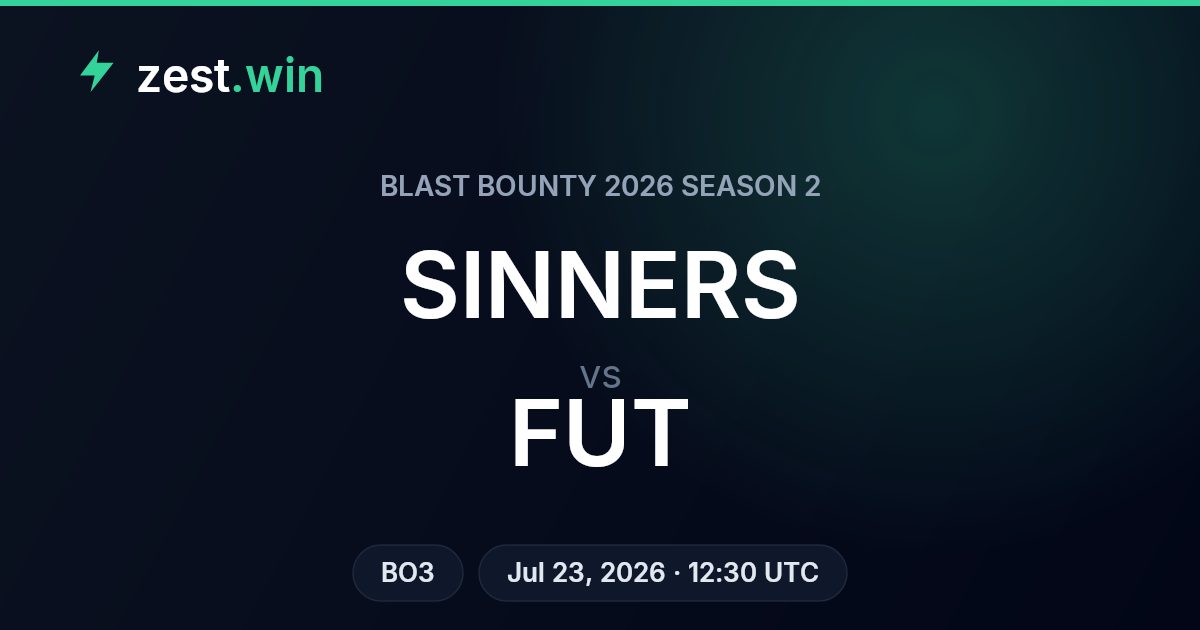 FUT Heavy Favorites Over SINNERS in BLAST Bounty 2026 Season 2 Match Prediction