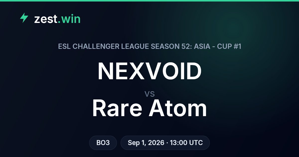 NEXVOID vs Rare Atom Prediction — ESL Challenger League S52 Asia