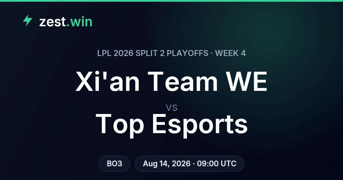 Xi'an Team WE vs Top Esports: LPL 2026 Playoffs Prediction
