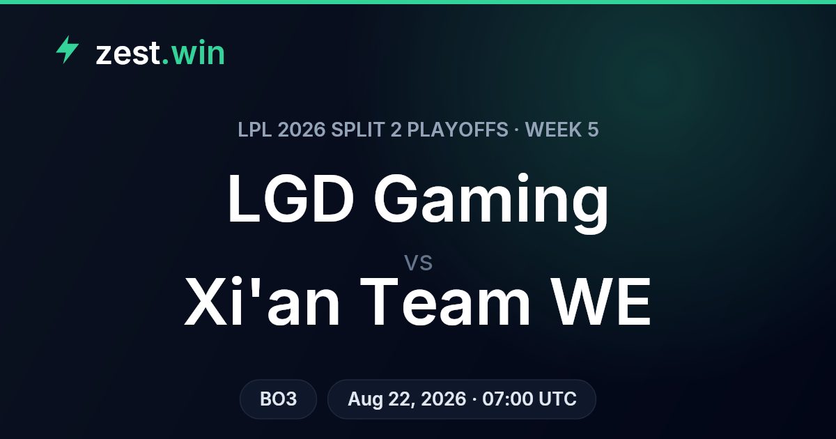 LGD Gaming vs Xi'an Team WE: LPL 2026 Split 2 Playoffs Match Prediction