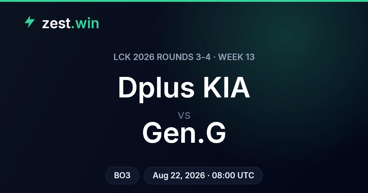 Dplus KIA vs Gen.G: LCK Week 13 Series Prediction