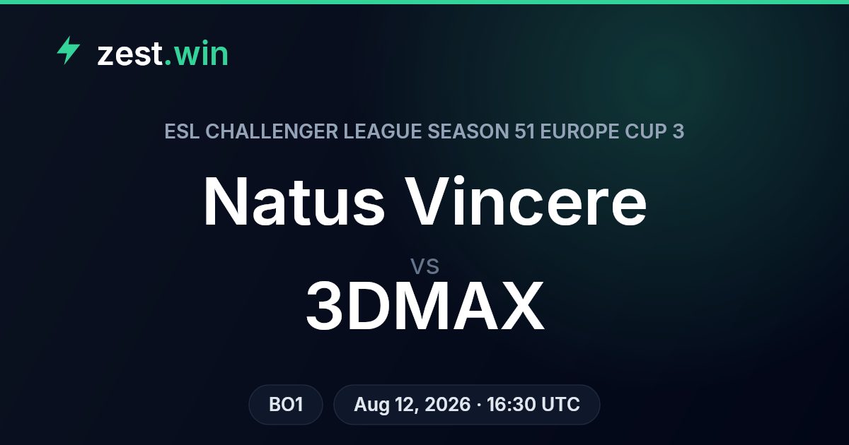Natus Vincere vs 3DMAX – ESL Challenger League Europe Cup 3 Prediction