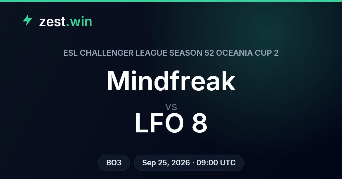 Mindfreak vs LFO 8 Prediction — ESL Challenger League