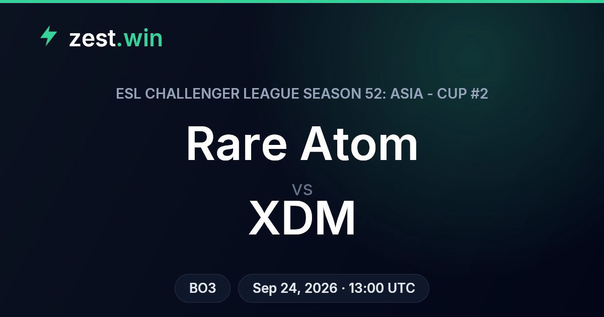 Rare Atom vs XDM Prediction — ESL Challenger League Asia Cup #2