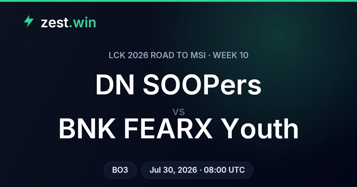 BNK FEARX Youth Favored Over DN SOOPers in LCK Road to MSI Week 10
