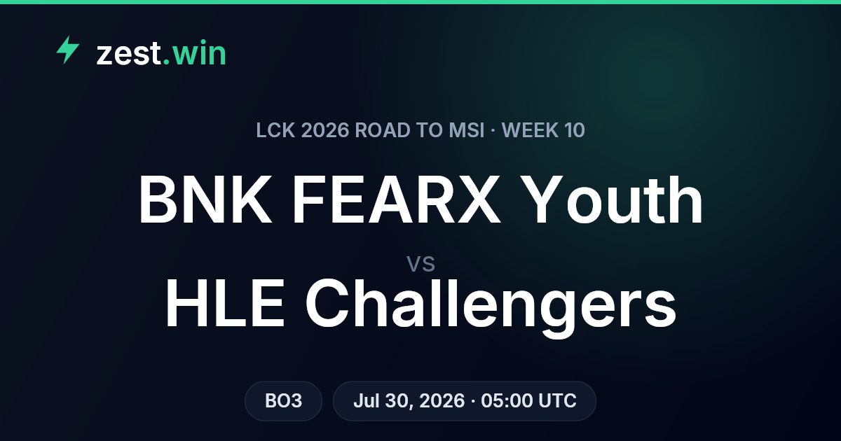 BNK FEARX Youth vs HLE Challengers: LCK Road to MSI Week 10 Prediction