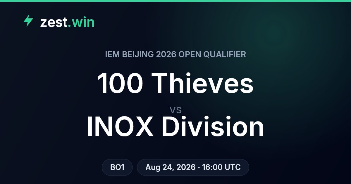 100 Thieves vs INOX Division: IEM Beijing Open Qualifier Prediction