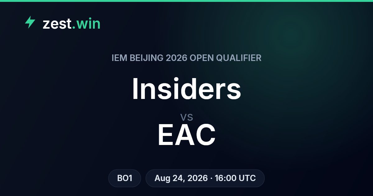 Insiders vs EAC: IEM Beijing 2026 Open Qualifier Prediction