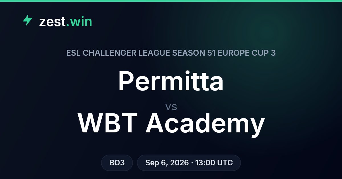 Permitta vs WBT Academy Prediction — ECL Europe Cup 3