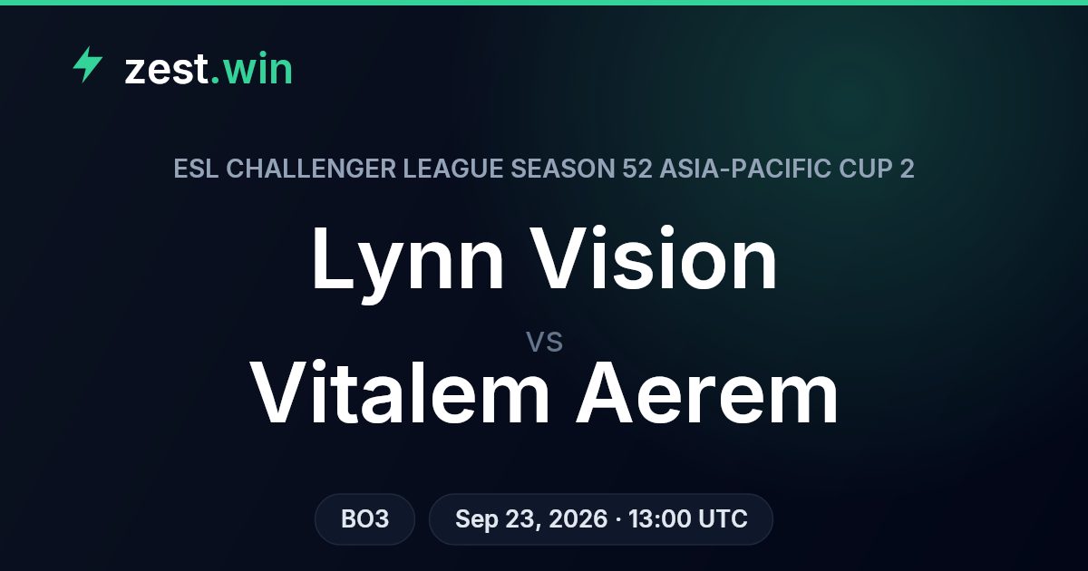 Lynn Vision vs Vitalem Aerem Prediction — ESL Challenger League