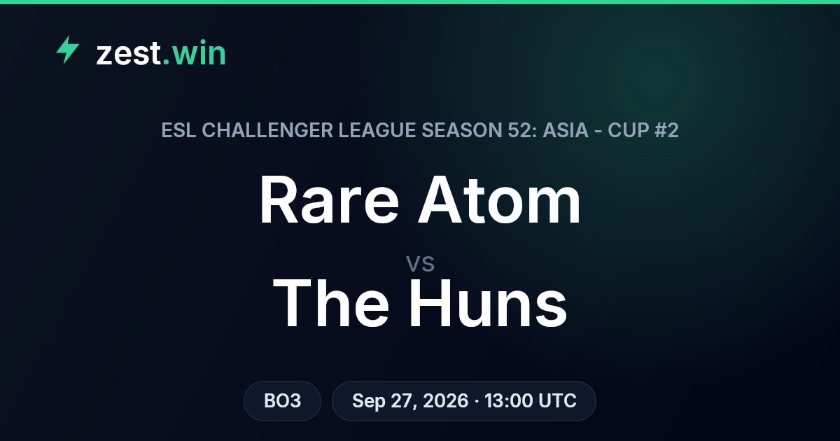 Rare Atom vs The Huns Prediction — ESL Challenger League Asia