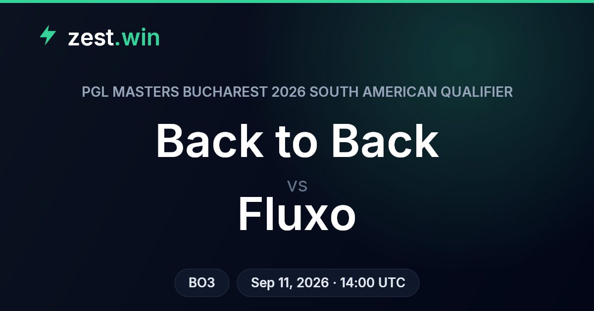 Back to Back vs Fluxo Prediction — PGL Masters Bucharest 2026