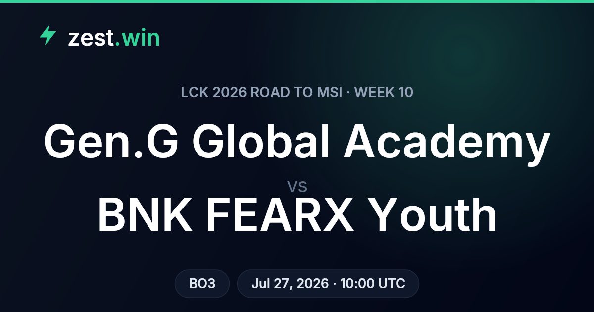 Gen.G Global Academy vs BNK FEARX Youth: LCK 2026 Road to MSI Week 10