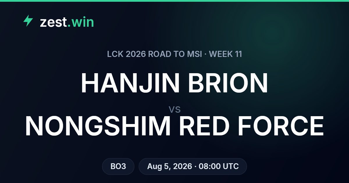 HANJIN BRION vs NONGSHIM RED FORCE: LCK Road to MSI Week 11 Prediction