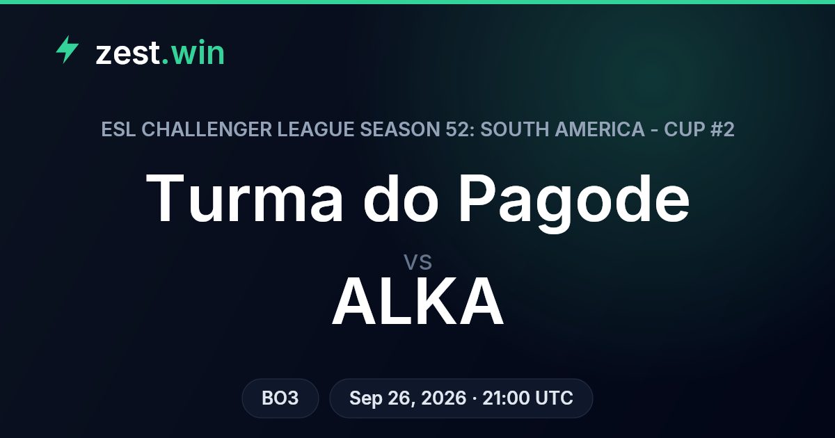 Turma do Pagode vs ALKA Prediction — ESL Challenger League