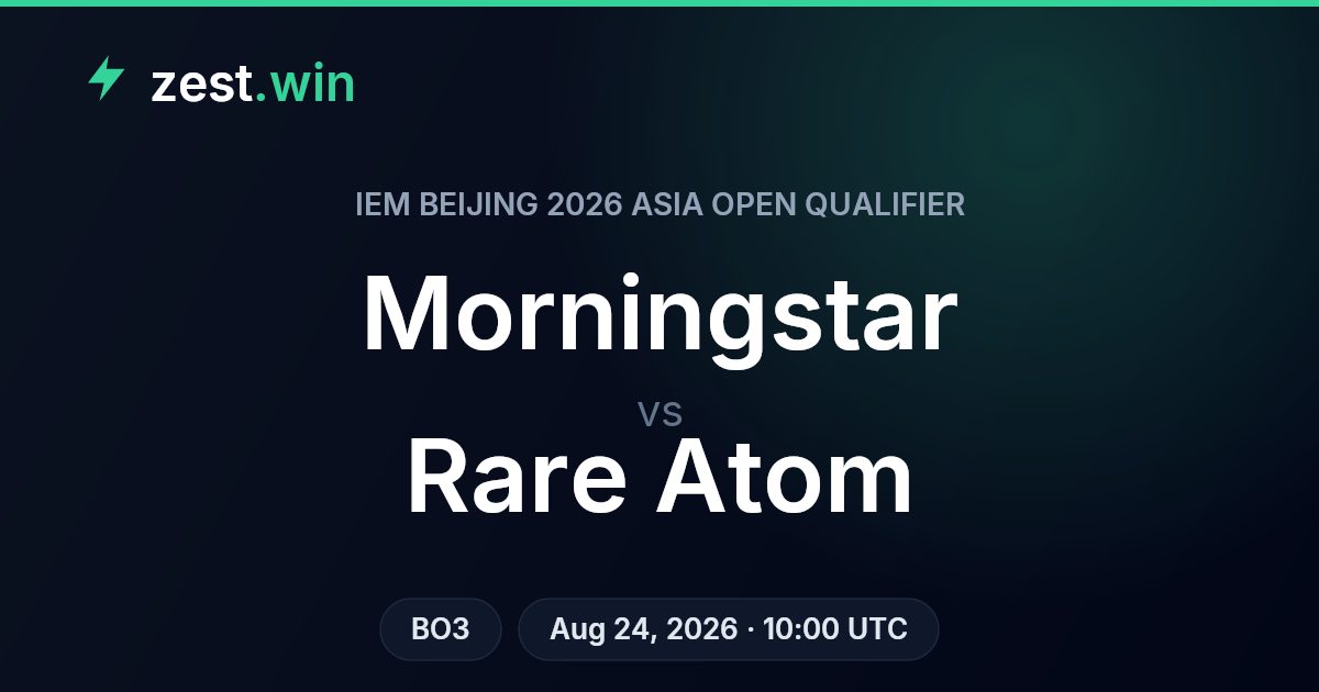 Morningstar vs Rare Atom: IEM Beijing 2026 Asia Open Qualifier Prediction