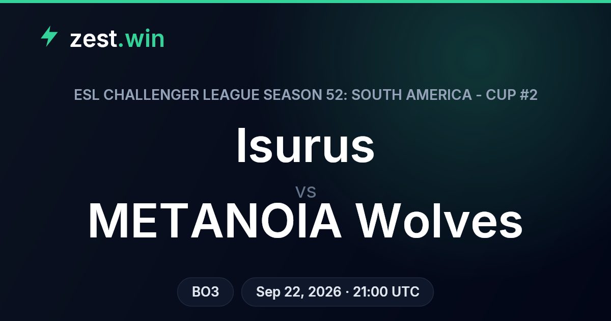 Isurus vs METANOIA Wolves Prediction — ESL Challenger League