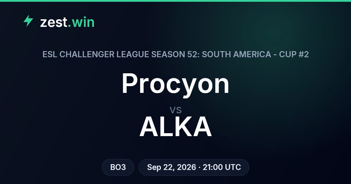 Procyon vs ALKA Prediction — ESL Challenger League Cup #2