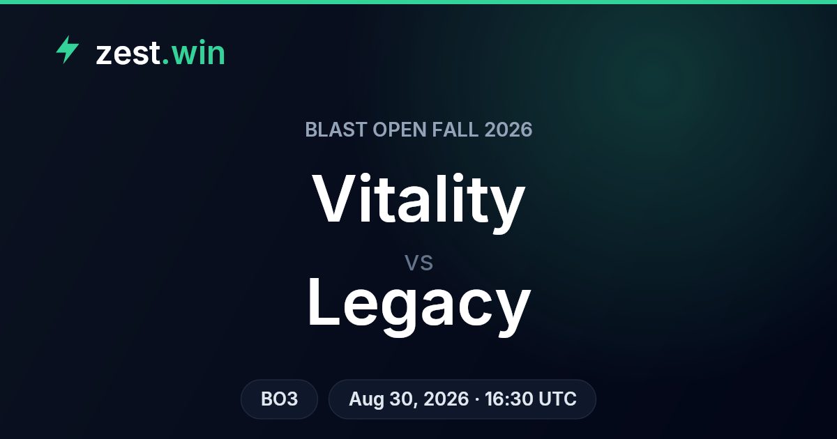Vitality vs Legacy Prediction — BLAST Open Fall 2026