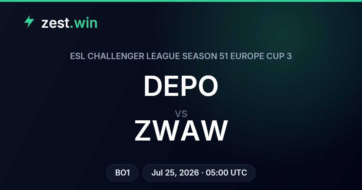 DEPO vs ZWAW: Heavy Favorites in ESL Challenger League Bo1