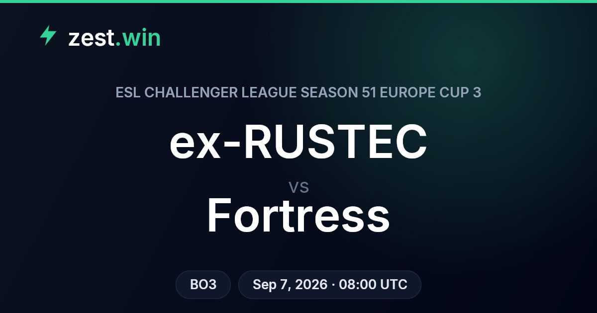 ex-RUSTEC vs Fortress Prediction — ESL Challenger League Europe Cup 3