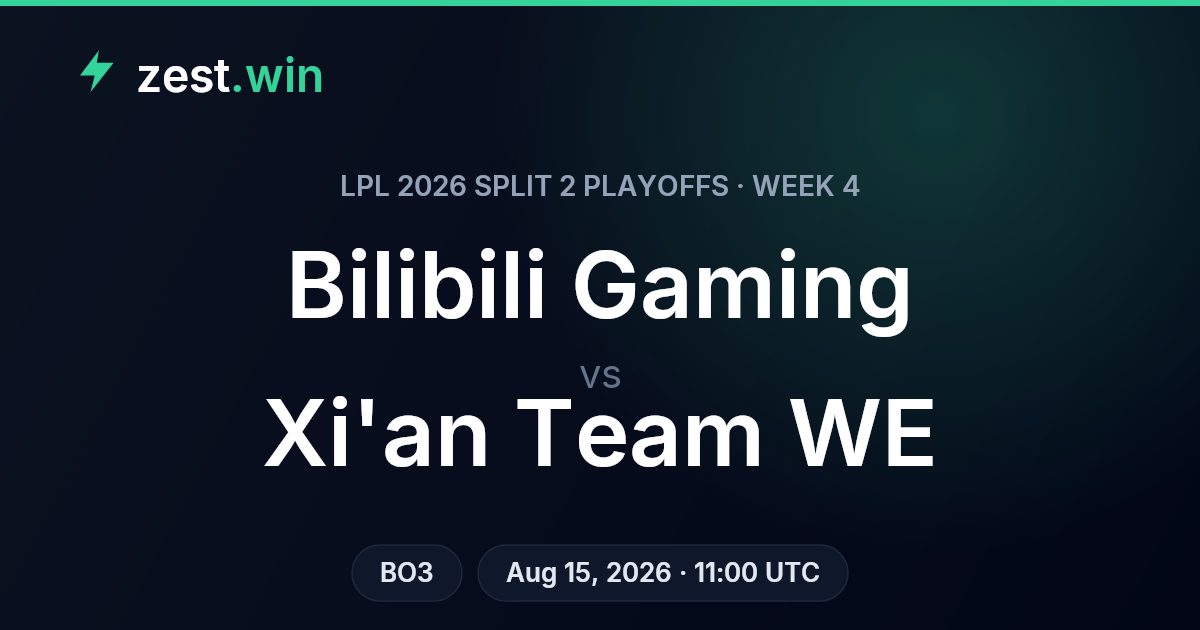 Bilibili Gaming vs Xi'an Team WE: LPL 2026 Playoffs Week 4 Prediction