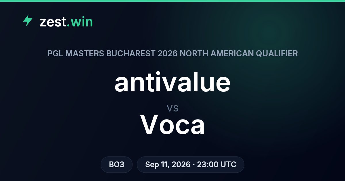 antivalue vs Voca Prediction — PGL Masters Bucharest 2026