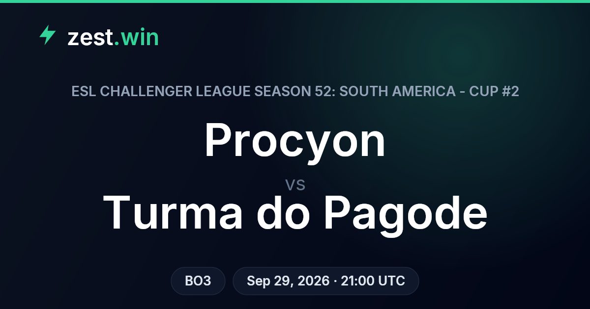 Procyon vs Turma do Pagode Prediction — ESL Challenger League