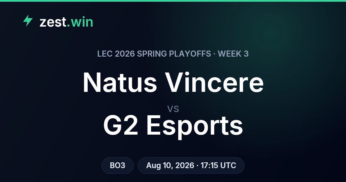 Natus Vincere vs G2 Esports – LEC 2026 Spring Playoffs Prediction