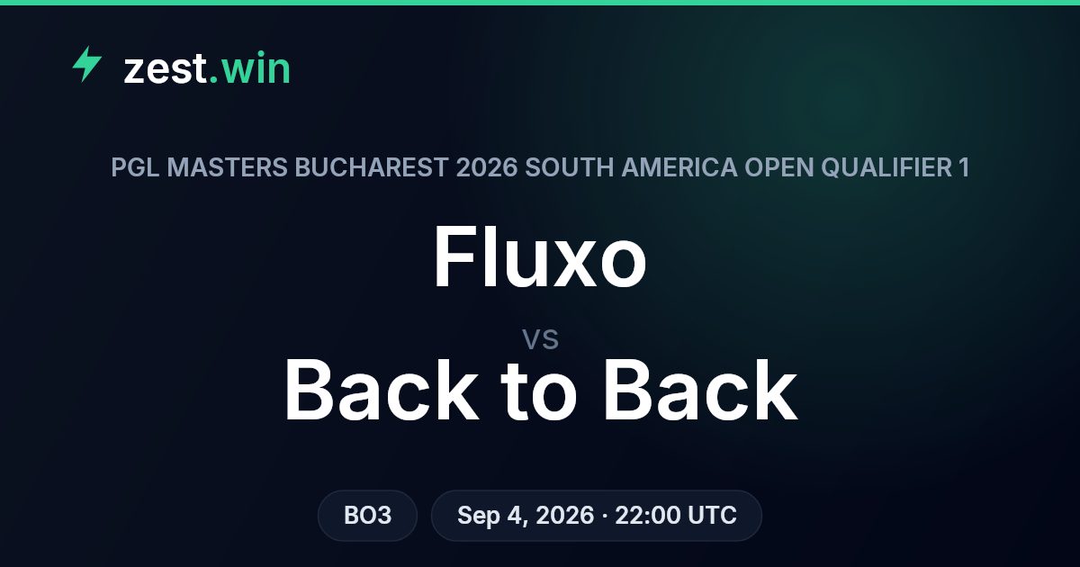 Fluxo vs Back to Back Prediction — PGL Masters Bucharest 2026 OQ1