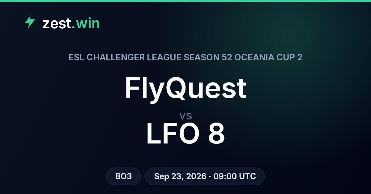 FlyQuest vs LFO 8 Prediction — ESL Challenger League Oceania