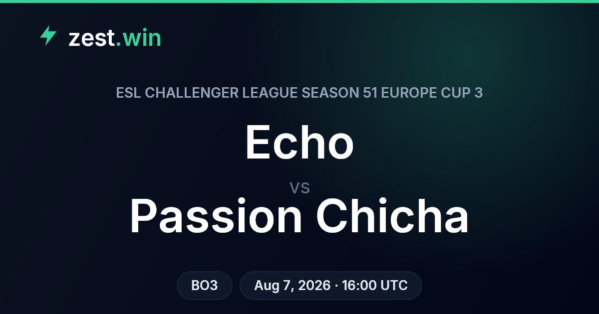 Echo vs Passion Chicha: ESL Challenger League Season 51 Europe Cup 3 Prediction