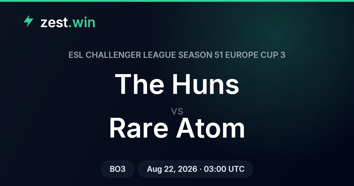 The Huns vs Rare Atom: ESL Challenger League S51 Europe Cup 3 Prediction