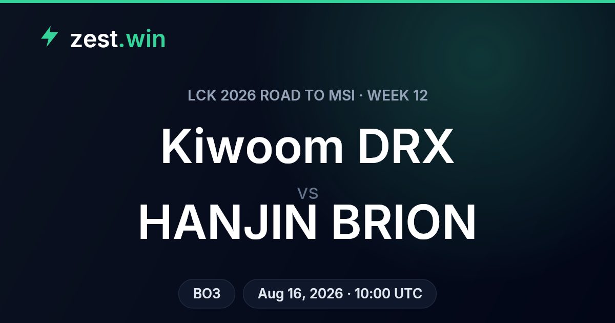 Kiwoom DRX vs HANJIN BRION: LCK Week 12 Best-of-3 Preview