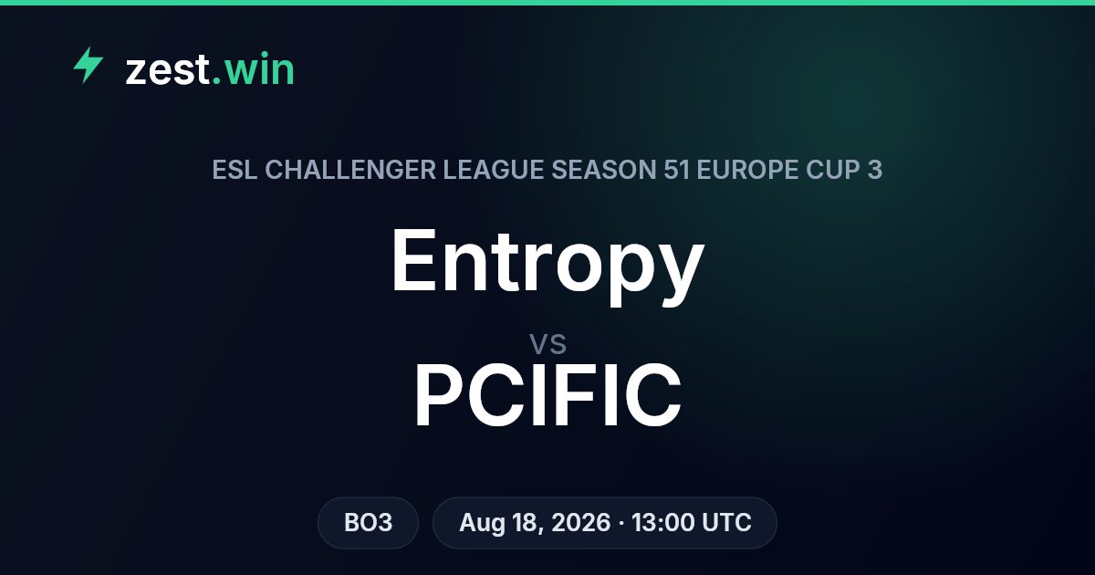 Entropy vs PCIFIC: ESL Challenger League Season 51 Europe Cup 3 Preview