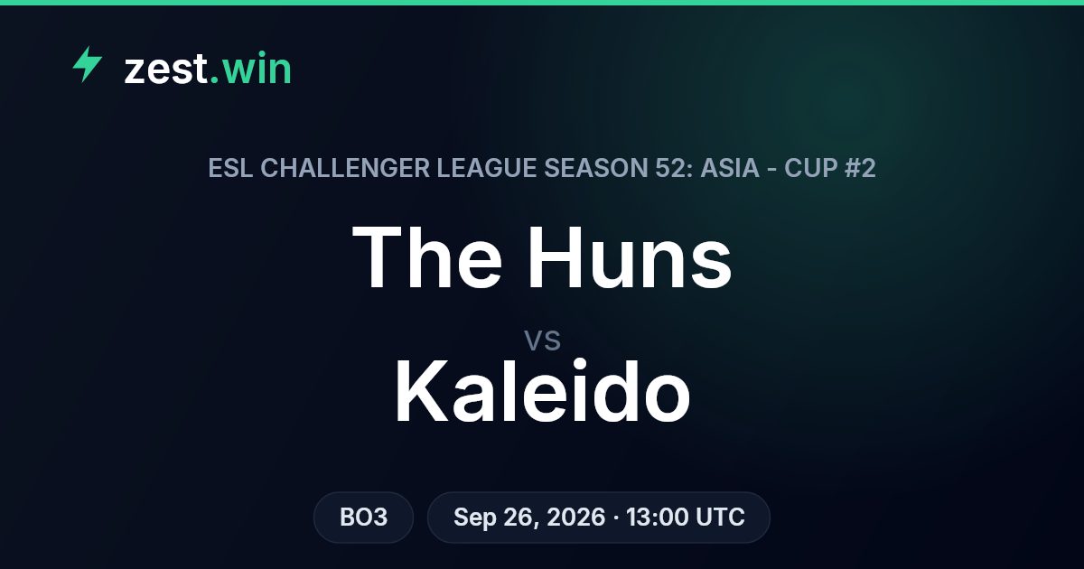 The Huns vs Kaleido Prediction — ESL Challenger League Asia