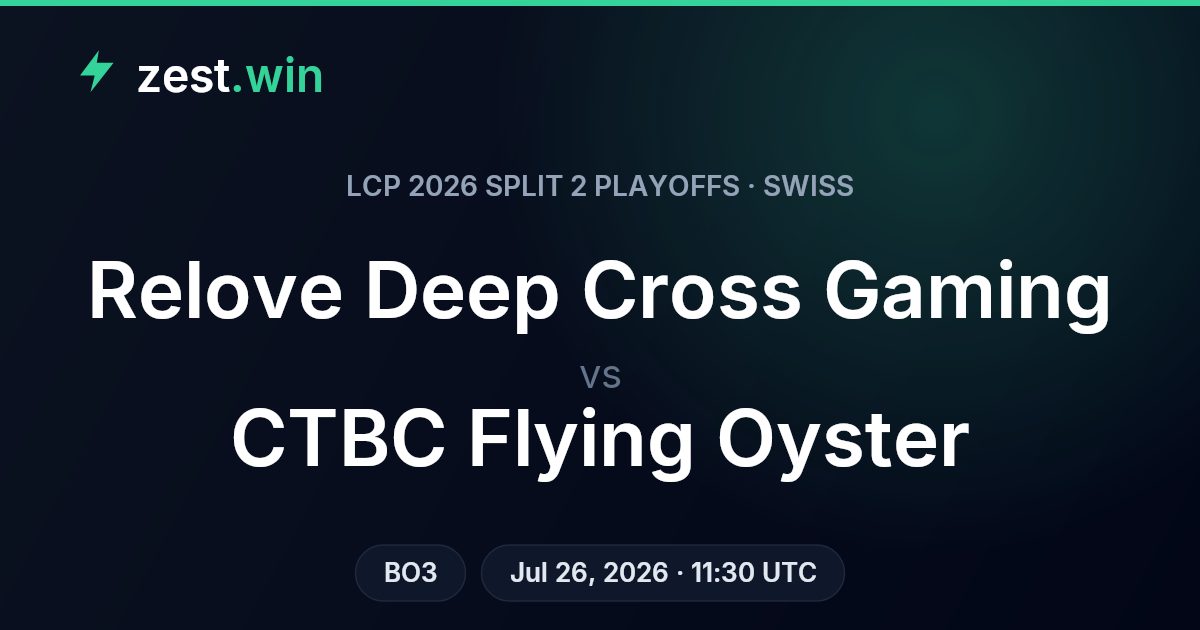 LCP Playoffs: CTBC Flying Oyster Favored Over Relove Deep Cross Gaming