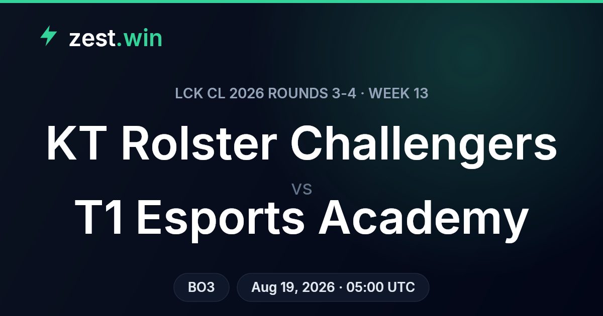 KT Rolster Challengers vs T1 Esports Academy: LCK CL Week 13 Prediction