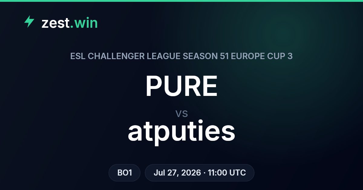 PURE vs atputies: ESL Challenger League Europe Cup 3 One-Map Showdown