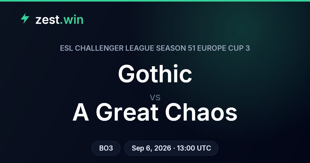 Gothic vs A Great Chaos Prediction - ECL S51 Europe Cup 3